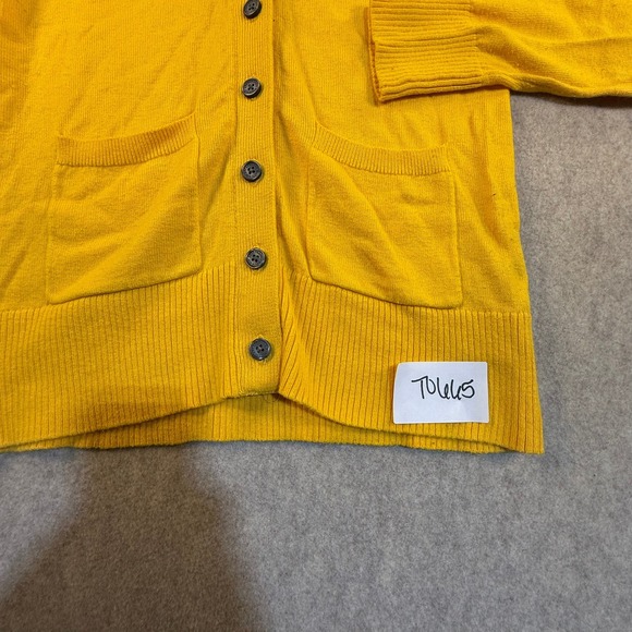 Abercrombie & Fitch Womens Mustard Yellow V-Neck Button Front Cardigan Size M - Picture 2 of 6